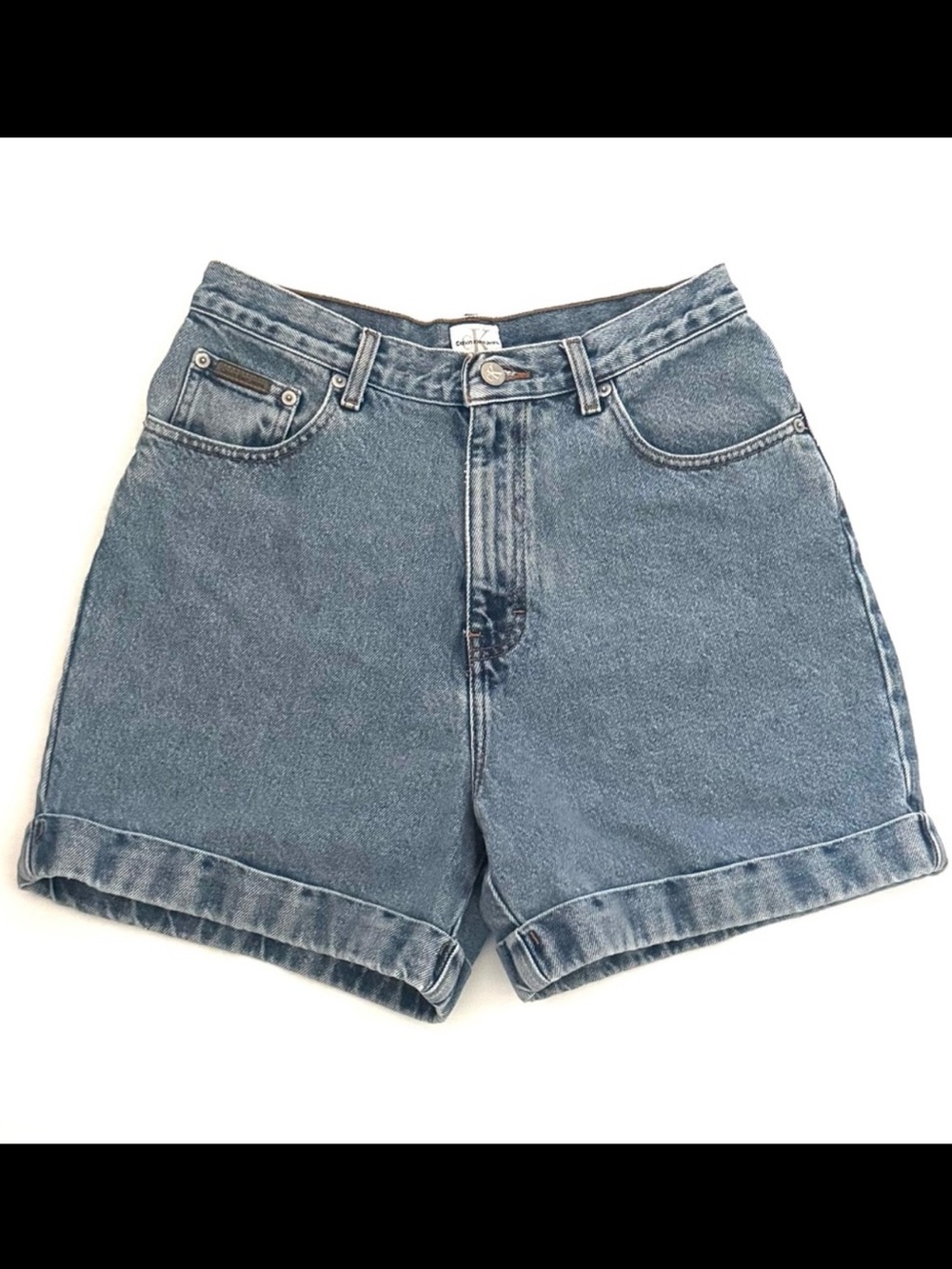 Vintage Calvin Klein Jeans High Rise Cuffed Denim Shorts Size 10